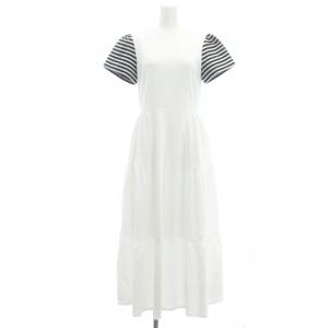 23SS ボーダースリーブ TEEドレス ワンピース 36 ホワイト ブラック