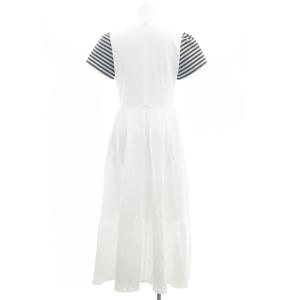 BORDERS at BALCONY 23SS ボーダースリーブ TEEドレス ワンピース 36 ホワイト ブラック