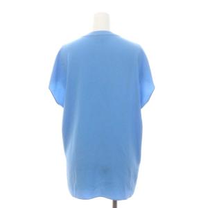 Theory 22AW Powder Crepe PKT Popover N ブラウス フレンチスリーブ スキッパー S 水色