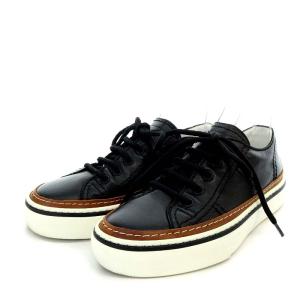 TOD'S スニーカー ローカット レザー 35.5 22.5cm 黒 ブラック
