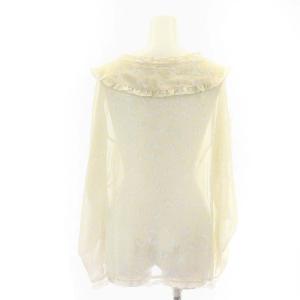 franche lippée ラビットシフォンドルマンスリーブブラウス プルオーバー 半袖 フリル M ライトベージュ