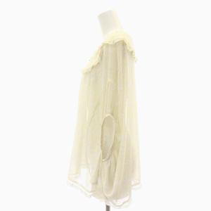 franche lippée ラビットシフォンドルマンスリーブブラウス プルオーバー 半袖 フリル M ライトベージュ