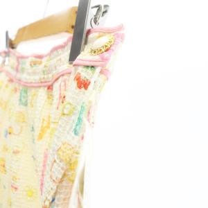 Cherir la femme ミニチュアコレクタースカート ロング フレア レース 総柄 M アイボリー マルチカラー /NR OS