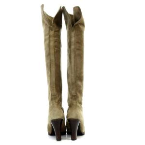 Ralph Lauren COLLECTION スエード ロングブーツ チャンキーヒール 7 24?p ベージュ