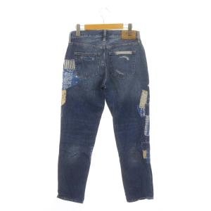 POLO RALPH LAUREN THE AVERY BOYFRIEND パッチワーク デニムパンツ ジーンズ ダメージ加工 25R 青 ブルー