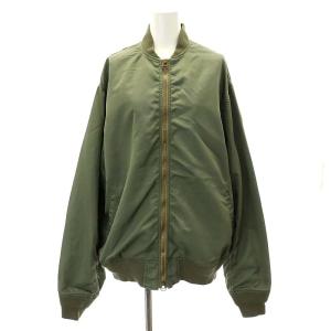 ナイロンミリタリーブルゾン ジャケット ダブルジップ 薄手 カーキ