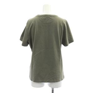 GOLDEN GOOSE LOGO Tシャツ Deuxieme Classe取扱 カットソー 半袖 クルーネック ダメージ加工 パンチング カーキ