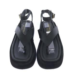 CORSO ROMA 9 トングサンダル レザーストラップ 厚底 37 23.5cm 黒 ブラック /AT OS