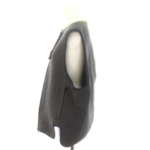 nagonstans 22AW asymmetry slit vest ベスト 前開き ジップアップ M グレー