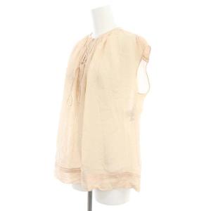 Drawer ギャザーノースリーブブラウス プルオーバー 36 ピンクベージュ /DF OS