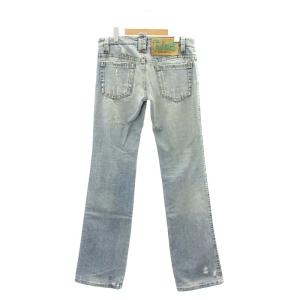 DSQUARED2 TWINSクラッシュ加工デニムパンツ ジーンズ ボタンフライ ロゴボタン 44 青 ブルー /CX OS