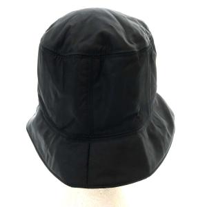 PRADA 帽子 バケットハット ロゴ刺繍 L 黒 ブラック