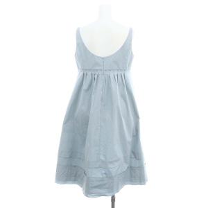 FOXEY NEW YORK エンパイアワンピース ひざ丈 Uネック キャミ タック 40 M 水色 /AT OS