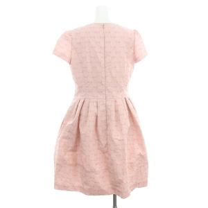 M'S GRACY リボン柄 ワンピース ひざ丈 半袖 タック 40 L ピンク /AT OS