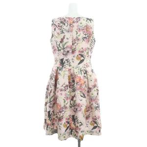 M'S GRACY 花柄 ノースリーブワンピース ロング ミモレ 40 L ピンク マルチカラー