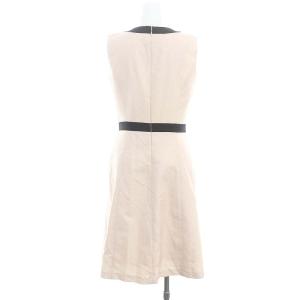 TO BE CHIC リボン バイカラー ワンピース ひざ丈 ノースリーブ スキッパー 42 L ピンク 黒 ブラック