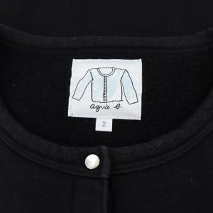 agnes b. CARDIGAN カーディガンプレッション 長袖 コットン 2 黒 ブラック M001