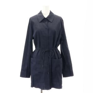 ECO CRUNCH WASH SHIRT JKT シャツジャケット リネン S 紺 ネイビー /SY