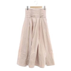 24SS ハイウエストボリュームスカート ロング フレア 0 ピンク /DO OS