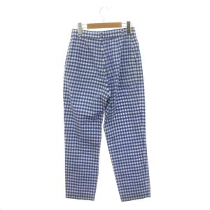 yori コットン チェックパンツ テーパードパンツ 36 青 白 グレー /DF OS