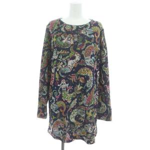 総柄 ニット チュニック 長袖 42 マルチカラー /ES OS
