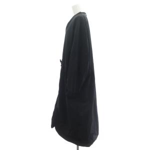 23区 22SS Octa サーモコントロール ナイロンジャケット コート ロング ノーカラー ライナー 38 黒 ブラック