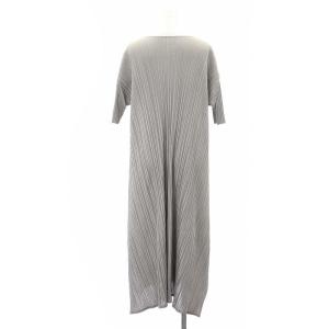 PLEATS PLEASE ISSEY MIYAKE イッセイミヤケ Mellow Pleats 半袖 変形 ワンピース グレー