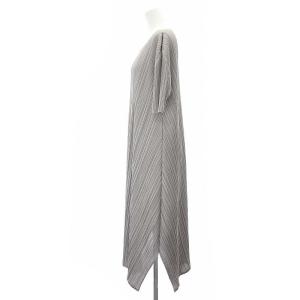 PLEATS PLEASE ISSEY MIYAKE イッセイミヤケ Mellow Pleats 半袖 変形 ワンピース グレー