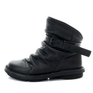 trippen ボム BOMB ブーツ ショート フラット ストラップ レザー 35 22.5cm-23cm 黒 ブラック