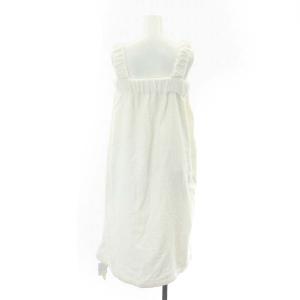 gelato pique 22年 タオルバスドレス ワンピース 膝丈 ノースリーブ ロゴ刺繍 F オフホワイト