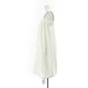 gelato pique 22年 タオルバスドレス ワンピース 膝丈 ノースリーブ ロゴ刺繍 F オフホワイト