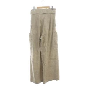 Max Mara ロゴベルト付き カーゴパンツ ワイド リネン 38 ベージュ