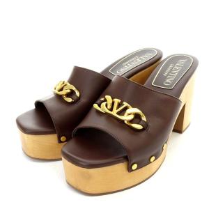 ミュール チャンキーヒール Vロゴチェーン 38