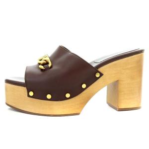 VALENTINO GARAVANI ミュール チャンキーヒール Vロゴチェーン 38