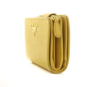 PRADA SAFFIANO MULTIC 財布 二つ折り L字ファスナー マスタード色