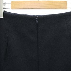 EVERYDAY I LIKE Light Melton フレアスカート ロング タック 36 紺 ネイビー