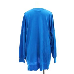 ENFOLD KNIT サイドボタンニット カットソー 長袖 ウール オーバーサイズ 38 M 青 ブルー