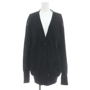 24SS シルクリネンハイゲージカーディガン 前開き ロング F 黒 ブラック /MF OS