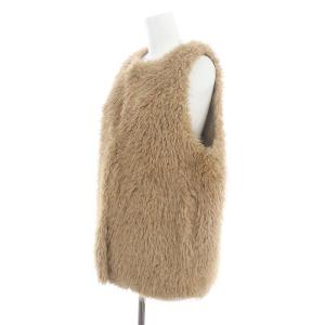 ANAYI 23AW フェイクファージレ ベスト 前開き 38 茶 ブラウン /MF OS