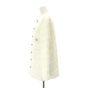 MADISONBLUE 22SS ノーカラーツイードジャケット XS オフホワイト