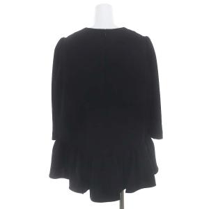 BORDERS at BALCONY ブラウス 七分袖 バックフリル 36 黒 ブラック