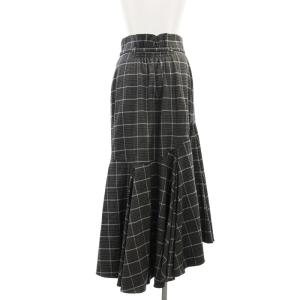 SNIDEL 23AW ベルテッドヘムフレアスカート マキシ ロング チェック 1 M グレー