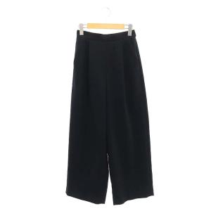 ワイドパンツ タック ストレッチ 36 黒 ブラック