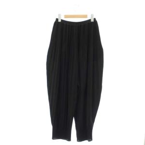 ENFOLD 22AW PEジョーゼット プリーツテーパードTROUSER パンツ ワイド イージー 36 黒 ブラック