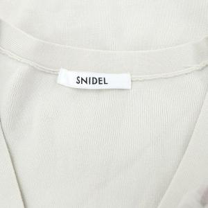 SNIDEL 23AW Susチュールフリルノースリニットベスト 前開き Vネック 切替 F 茶色 ライトグレージュ