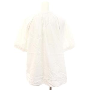 TOMORROWLAND collection 23SS ストレッチブロード パフスリーブブラウス 半袖 バンドカラー 36 S 白 ホワイト /AT