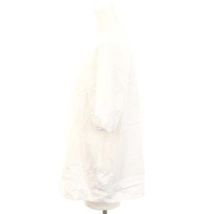 TOMORROWLAND collection 23SS ストレッチブロード パフスリーブブラウス 半袖 バンドカラー 36 S 白 ホワイト /AT