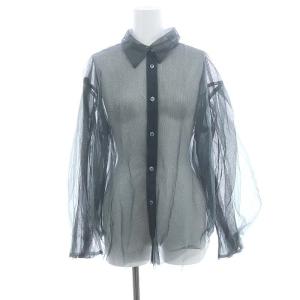 24年製 シアーチュールシャツ カジュアル 長袖 シースルー F グレー /AT OS SH