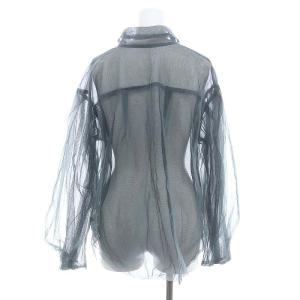 LagunaMoon 24年製 シアーチュールシャツ カジュアル 長袖 シースルー F グレー /AT OS SH