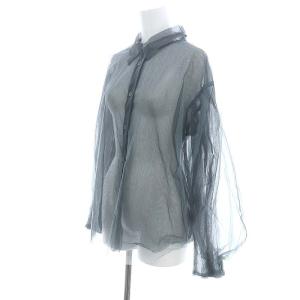 LagunaMoon 24年製 シアーチュールシャツ カジュアル 長袖 シースルー F グレー /AT OS SH